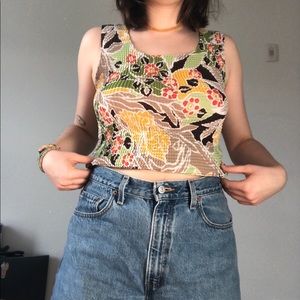 vintage 90’s crinkle floral tank top